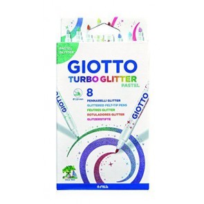 Pennarelli Giotto Turbo Glitter Pastel. Scatola 8 colori assortiti