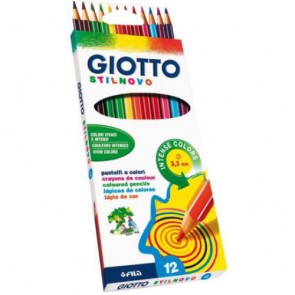 Pastelli Giotto Stilnovo. Scatola 12 matite colorate assortite