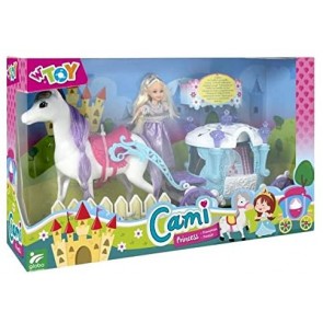 W Toy Bambolina Cami con carrozza e cavallo