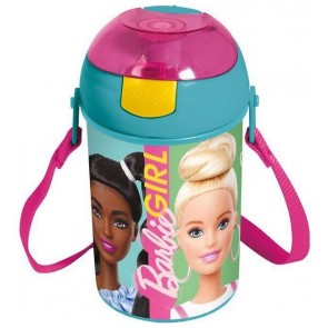 Borraccia Barbie con tappo a pulsante in plastica da 450ML