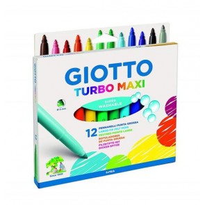 Pennarelli Giotto Turbo Maxi. Scatola 12 colori assortiti 