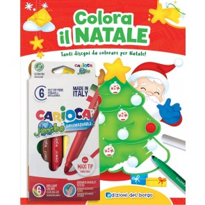 Colora il Natale. Tanti disegni da colorare per Natale! Ediz. a colori. Con 6 pennarelli Jumbo Carioca