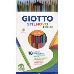 Pastelli Giotto Stilnovo Bicolor. Scatola 18 matite colorate 