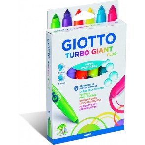 Pennarelli Giotto Turbo Giant Fluo. Scatola 6 colori 