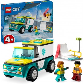 LEGO City 60403 Ambulanza di Emergenza e Snowboarder