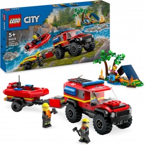 LEGO City 60412 Fuoristrada Antincendio e Gommone di Salvataggio