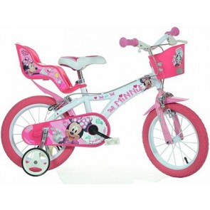 Bicicletta 14'' Minnie Mouse bianca rosa
